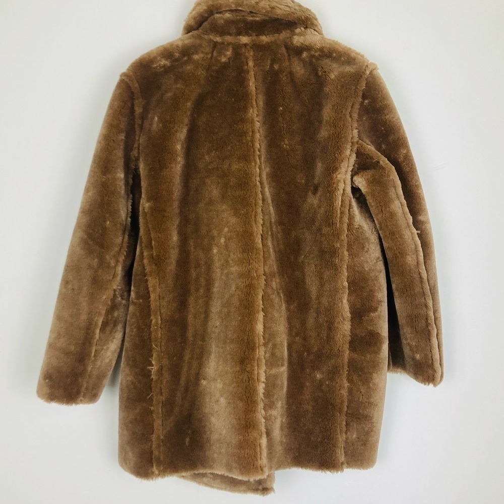 New with tags J. Crew brown faux fur double breasted coat. Size XS - Picture 6 of 9